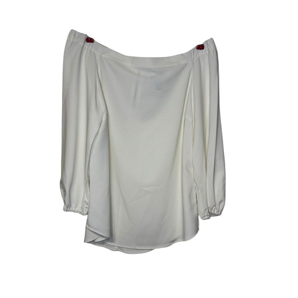 Joseph Ribkoff Womens Top Off Shoulder Elastic 3/4 Elasticized Cuff White Sz. 8